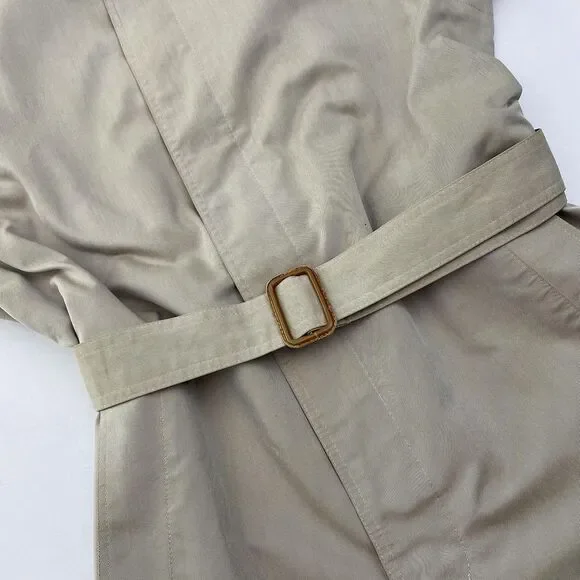 Christian Dior Monsieur Trench Coat Raincoat Mens 42L Beige Classic 80s Vintage
